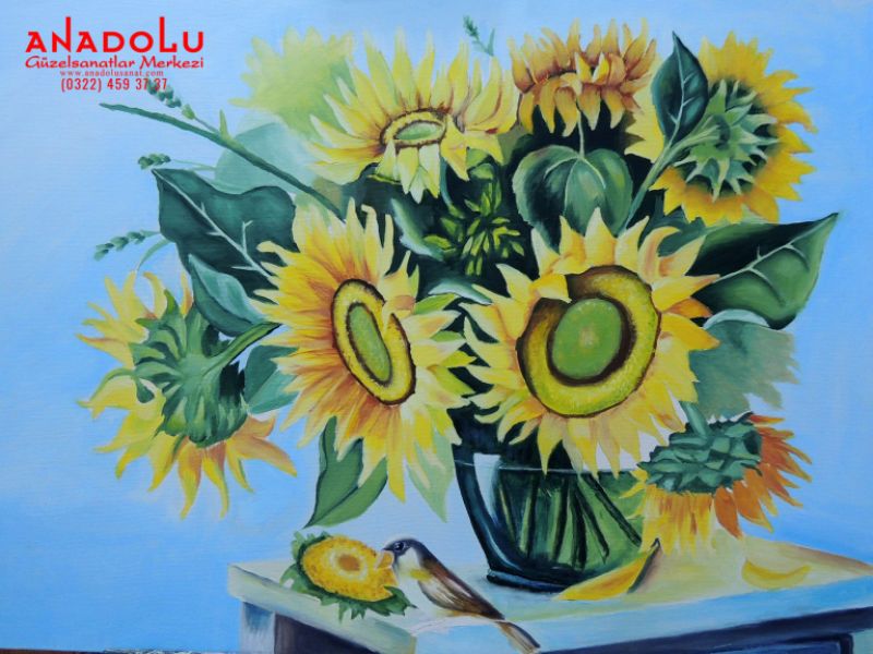 Ay Çiçeği Yağlı Boya Tablosu Adana