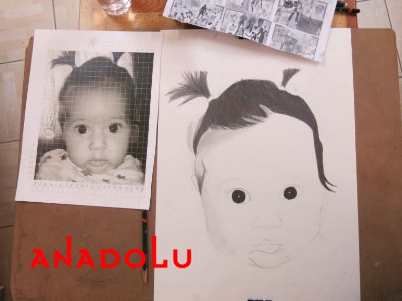 Karakalem Bebek Portresi Çizimleri Adana