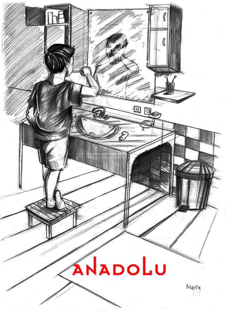 Karakalem Diş Fırçalayın Çocuk Çizimleri İzmir