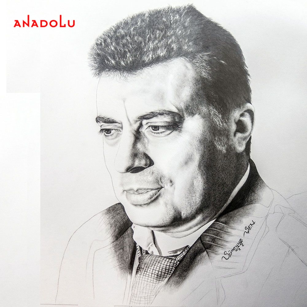 Yaşar Karakuzu'nun Kara Kalem Portresi Adana